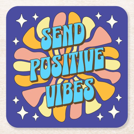 Send Positive Vibes Rechteckiger Pappuntersetzer (Vorderseite)