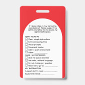 SEND Student Support Pass Photo Info Badge Ausweis (Rückseite)