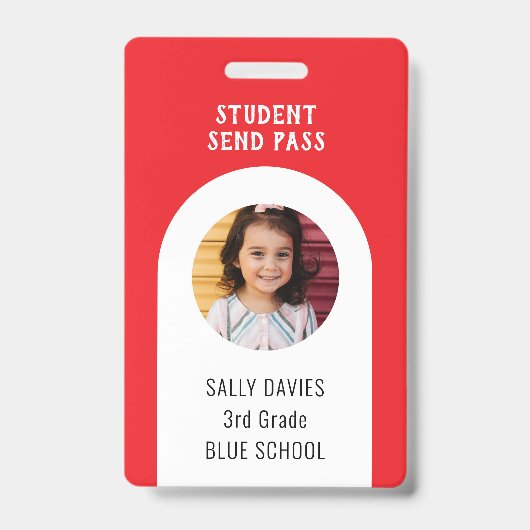 SEND Student Support Pass Photo Info Badge Ausweis (Vorderseite)