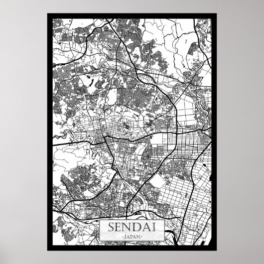 Sendai Japan Stadtplan Poster (Vorne)