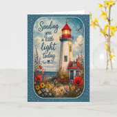 Sende Dir Ein Bisschen Licht Heute Leuchtturm Karte (Gelbe Blume)