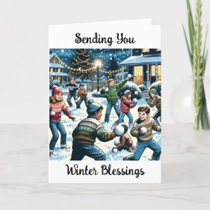 Sende dir Wintergrüße Feiertagskarte