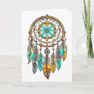 Sende Good Vibes Aquamarin Dreamcatcher Mystical Karte