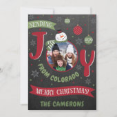 Sende Joy Christmas Snowman Feiertagskarte (Vorderseite)
