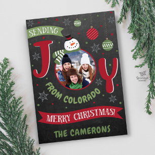 Sende Joy Christmas Snowman Feiertagskarte