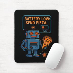 Sende Pizza Roboter Batterie 5% Gaming Foodie Lust Mousepad