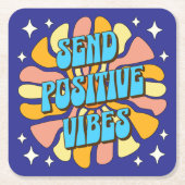 Sende positive Vibes Rechteckiger Pappuntersetzer (Vorderseite)