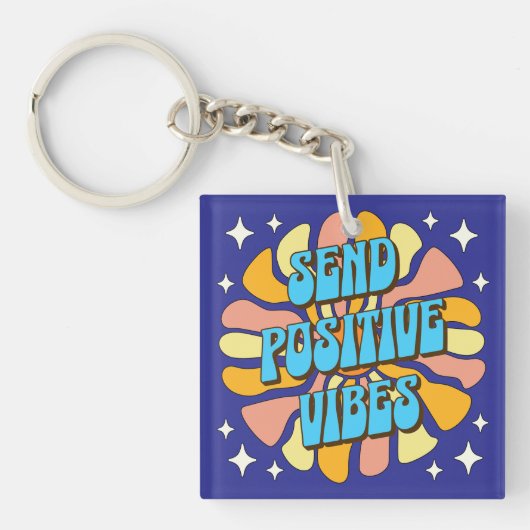 Sende positive Vibes Schlüsselanhänger (Vorderseite)