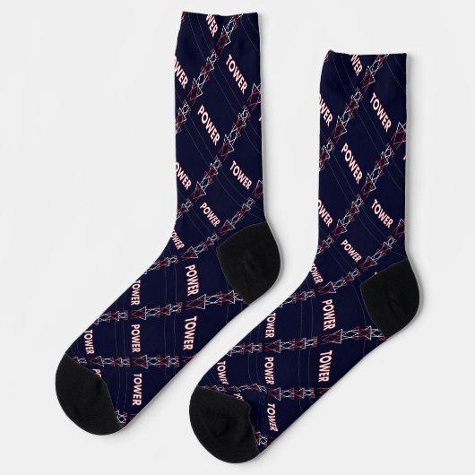 Sendemast und Stromleitungsmuster Socken (Linkes Detail)