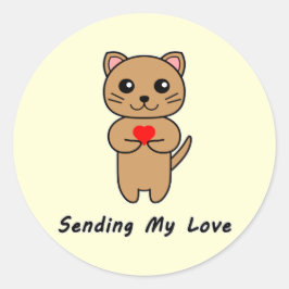 Senden der gelben Hintergrundaufkleber meiner Lieb Runder Aufkleber