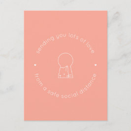 Senden der Liebe Social Distance Pink Niedlich Cat Postkarte