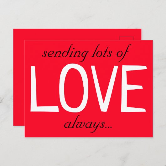 Senden einer Menge LIEBE Niedlich Red Postkarte (Vorne/Hinten)