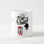 Senden einer Message Valentine Hearts-China-Tasse Jumbo-Tasse (Vorderseite)
