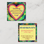 "Senden einer sicheren Umarmung" Inspirivity Güte  Quadratische Visitenkarte (Vorne/Hinten)