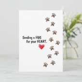 Senden einer Umarmung für Ihr Beileid für Herzstil Karte (Stehend Vorderseite)