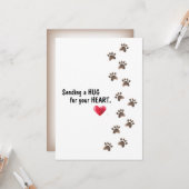 Senden einer Umarmung für Ihr Beileid für Herzstil Karte (Vorderseite/Rückseite Beispiel)