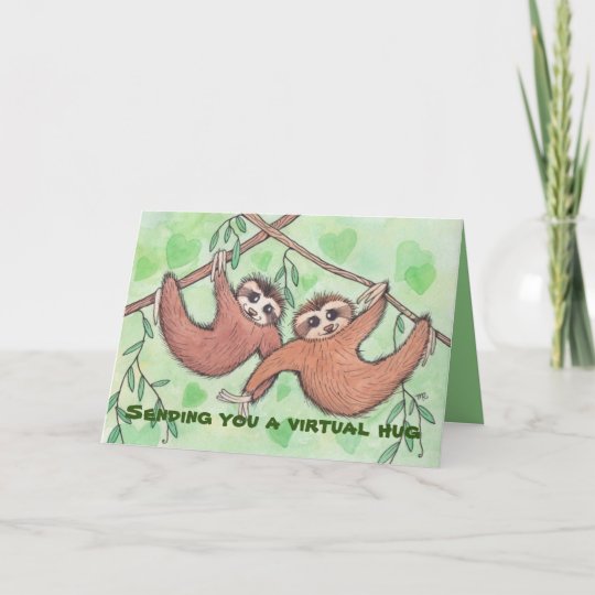 Senden Einer Virtual Hug Sloth Card Karte Zazzle De