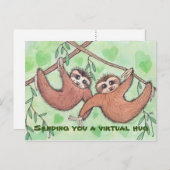 Senden einer Virtual Hug Sloth Postkarte (Vorne/Hinten)