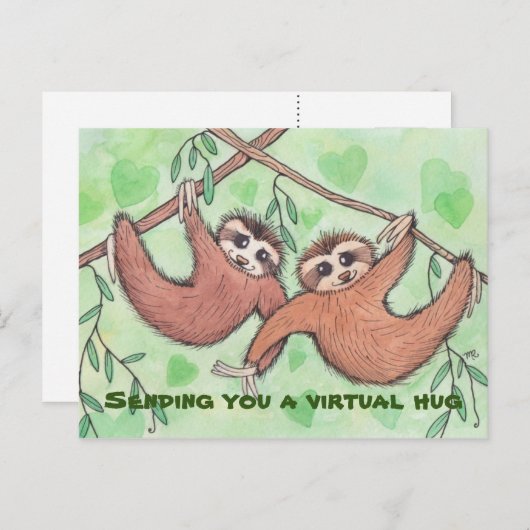 Senden einer Virtual Hug Sloth Postkarte (Vorne/Hinten)