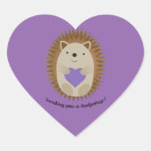 Senden eines Hedgehug-Igels Herz-Aufkleber (Vorderseite)