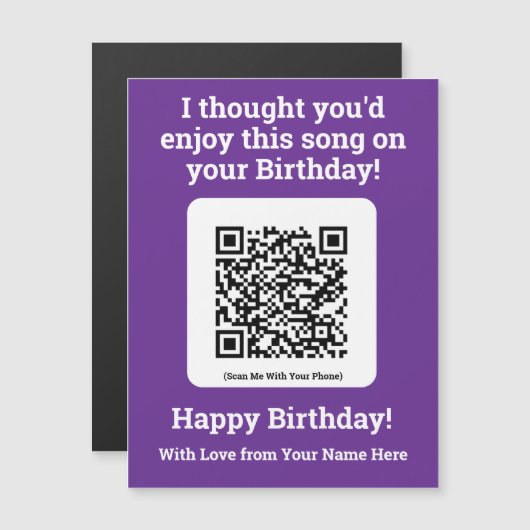 Senden eines Lieds mit QR-Code auf einer Magnetkar Magnetkarte (Vorne/Hinten)