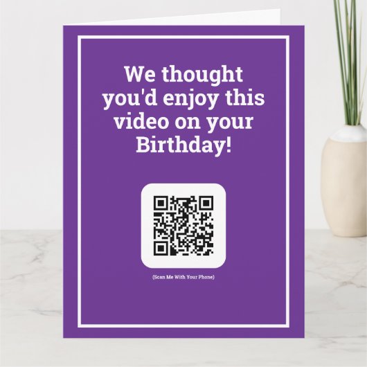 Senden eines Videos mit QR-Code an einem Geburtsta Karte (Vorderseite)