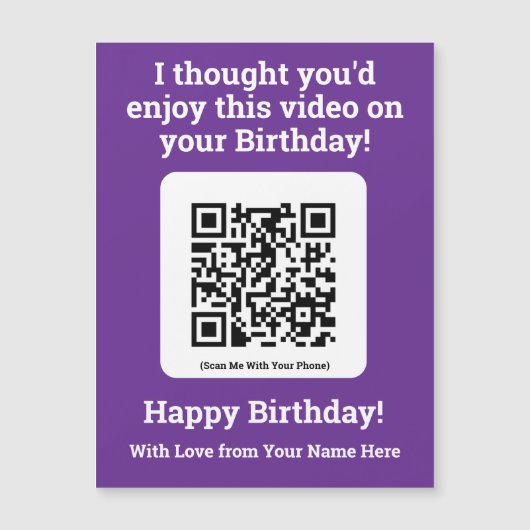 Senden eines Videos mit QR-Code auf einer Magnetka Magnetkarte (Vorderseite)