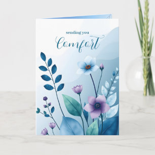 Senden Ihnen Trost Blaue Blumenblätter Beileid Karte