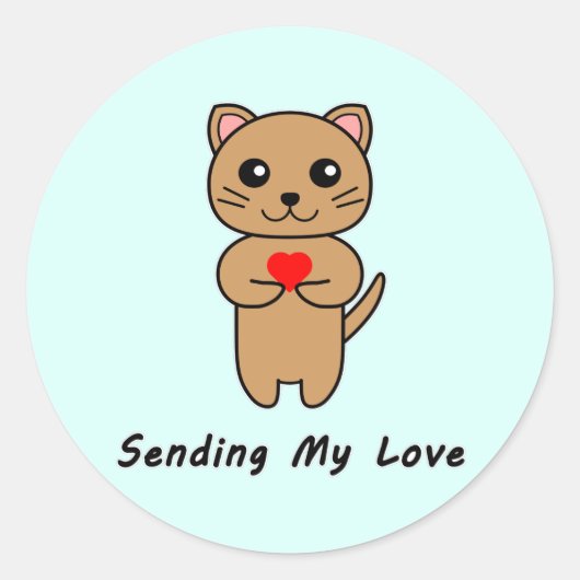 Senden meiner Liebe Blue Background Aufkleber (Vorderseite)