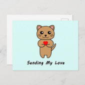 Senden meiner Liebe - Blue Background Postkarte (Vorne/Hinten)