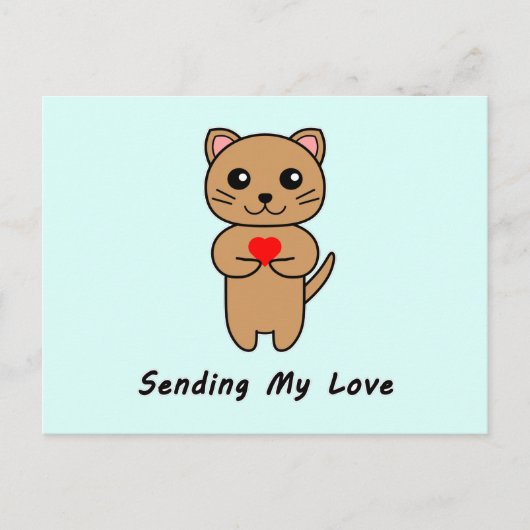 Senden meiner Liebe - Blue Background Postkarte (Vorderseite)