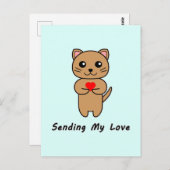 Senden meiner Liebe - Blue Background (Vertikal) Postkarte (Vorne/Hinten)