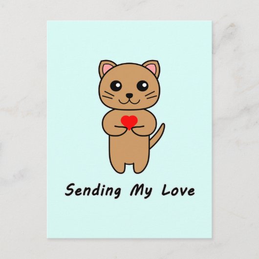 Senden meiner Liebe - Blue Background (Vertikal) Postkarte (Vorderseite)