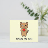 Senden meiner Liebe - Gelber Hintergrund Postkarte (Stehend Vorderseite)