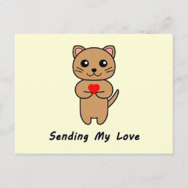 Senden meiner Liebe - Gelber Hintergrund Postkarte