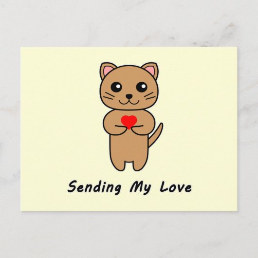 Senden meiner Liebe - Gelber Hintergrund Postkarte (Vorderseite)