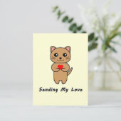 Senden meiner Liebe - Gelber Hintergrund (Vertikal Postkarte (Stehend Vorderseite)