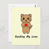 Senden meiner Liebe - Gelber Hintergrund (Vertikal Postkarte (Vorne/Hinten)