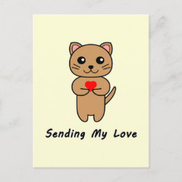 Senden meiner Liebe - Gelber Hintergrund (Vertikal Postkarte