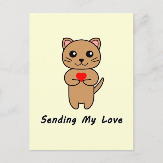 Senden meiner Liebe - Gelber Hintergrund (Vertikal Postkarte (Vorderseite)