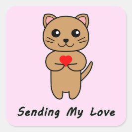 Senden meiner Liebe Quadratischer Aufkleber