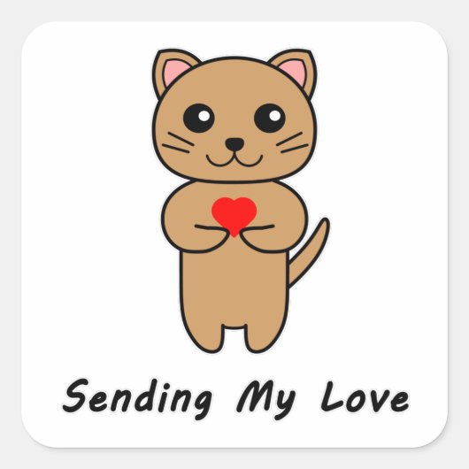 Senden meiner Liebe Quadratischer Aufkleber (Vorderseite)