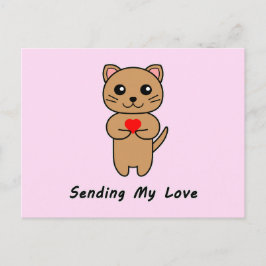 Senden meiner Liebe - Rosa Hintergrund Postkarte