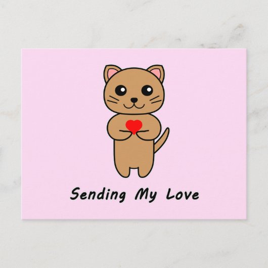 Senden meiner Liebe - Rosa Hintergrund Postkarte (Vorderseite)