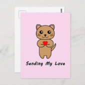 Senden meiner Liebe - Rosa Hintergrund (Vertikal) Postkarte (Vorne/Hinten)