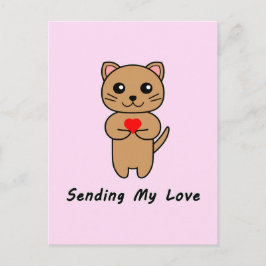 Senden meiner Liebe - Rosa Hintergrund (Vertikal) Postkarte