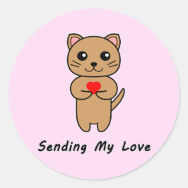 Senden meiner Liebe rosa Hintergrundaufkleber Runder Aufkleber