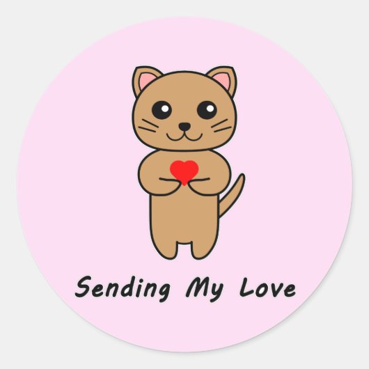 Senden meiner Liebe rosa Hintergrundaufkleber Runder Aufkleber (Vorderseite)