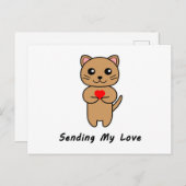 Senden meiner Liebe - Weißer Hintergrund Postkarte (Vorne/Hinten)