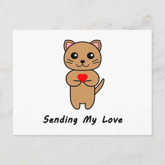 Senden meiner Liebe - Weißer Hintergrund Postkarte (Vorderseite)